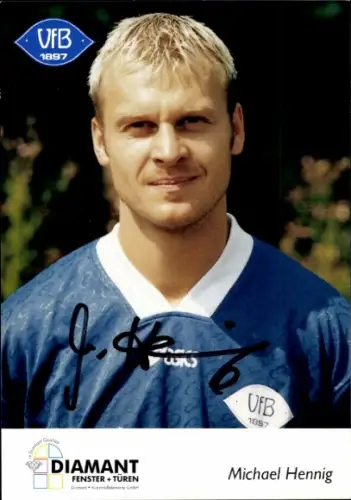 Autogrammkarte Fußballer Michael Hennig, VfB Oldenburg, Autogramm