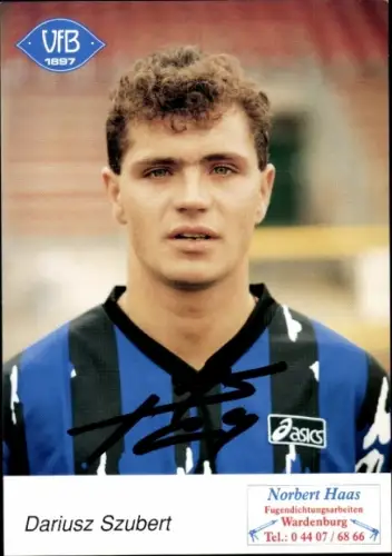 Autogrammkarte Fußballer Dariusz Szubert, VfB Oldenburg, Autogramm