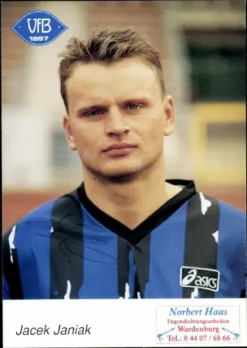 Autogrammkarte Fußballer Jacek Janiak, VfB Oldenburg, Autogramm