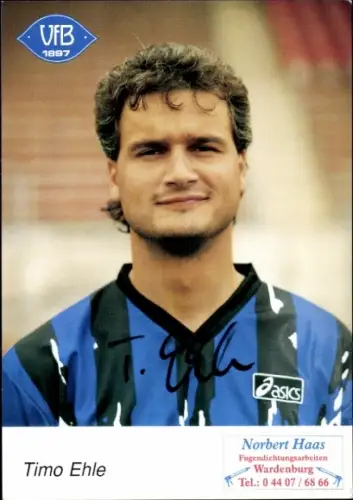 Autogrammkarte Fußballer Timo Ehle, VfB Oldenburg, Autogramm