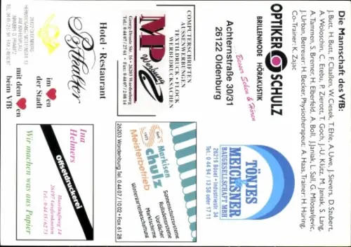 Autogrammkarte Fußballer Timo Ehle, VfB Oldenburg, Autogramm