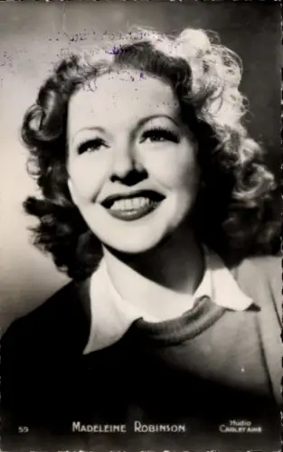 Ak Schauspielerin Madeleine Robinson, Portrait