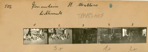 Kontaktabzug Fotos Berlin Tempelhof Lichtenrade, Ferienheim St. Mathias, 5 Fotos ca. 4x2 cm
