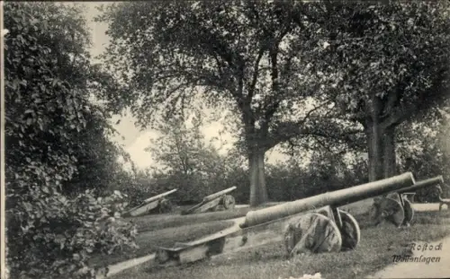 Ak Hansestadt Rostock, Wallanlagen, Kanonen