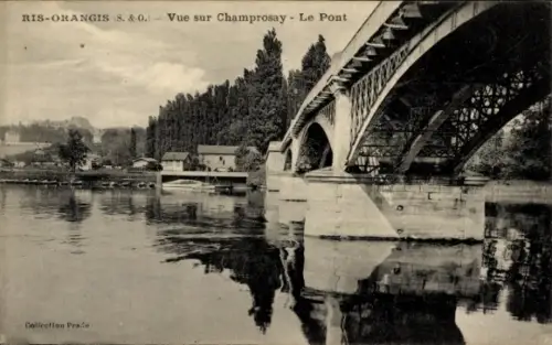 Ak Ris Orangis Essonne, Champrosay, Brücke