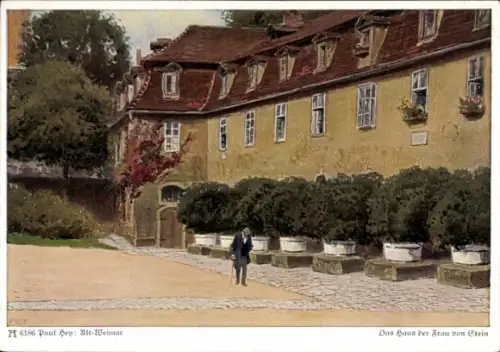 Künstler Ak Hey, Paul, Weimar, Das Haus der Frau von Stein, Ackermann 6186