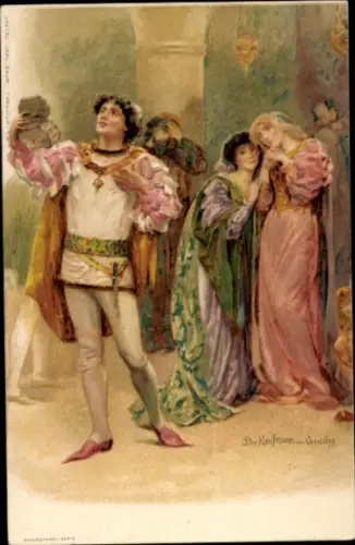 Künstler Litho Der Kaufmann von Venedig, Theaterstück von William Shakespeare