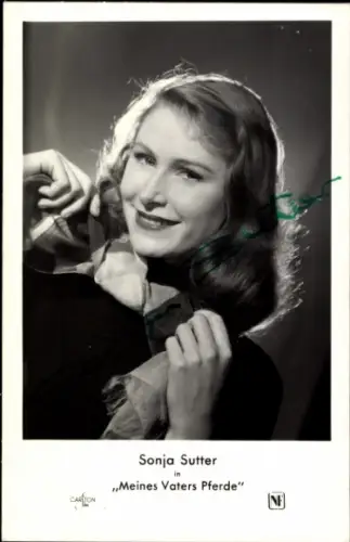 Ak Schauspielerin Sonja Sutter, Portrait, Film Meines Vaters Pferde, Autogramm