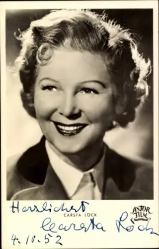Ak Schauspielerin Carsta Löck, Portrait, Autogramm