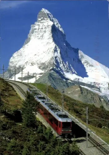 Ak Zermatt Kanton Wallis, Matterhorn, Gornergrat-Bahn