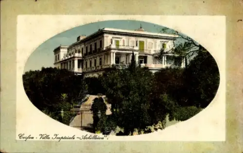 Ak Korfu Griechenland, Villa Impériale Achilleion, Architektur, Gartenanlage, 