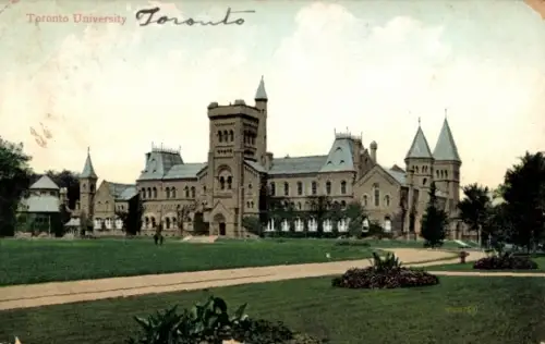 Ak Toronto Ontario Kanada, Toronto University, Gebäude, Garten, Menschen, 