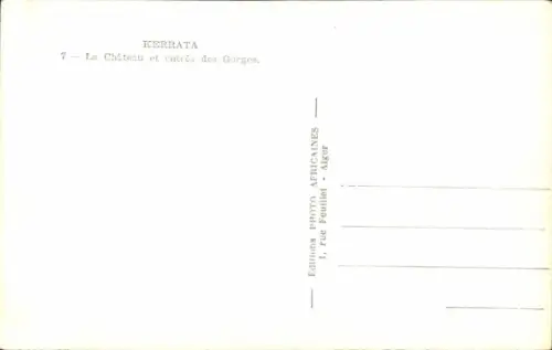 CPA Kerrata Algérie, Le Château et entrée des Gorges
