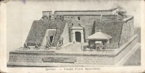 Ak Quebec Kanada, Montmorency River, Modell der Vieille Porte Saint-Jean,  Festung, Detailansicht