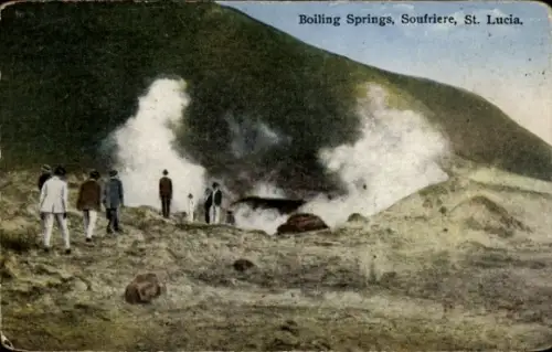 Ak Soufrière Saint Lucia British West Indies Karibik, kochende Quellen, Boiling Springs