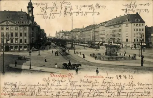 Ak Dresden Neustadt, Hauptstraße