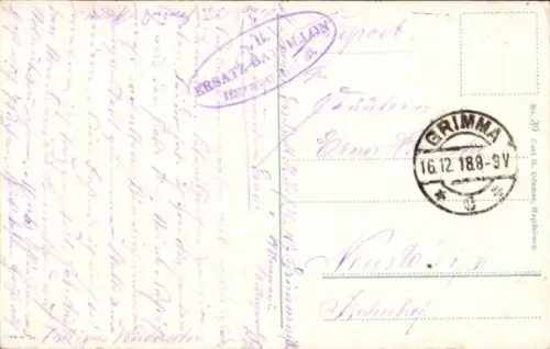 Passepartout Ak Grimma in Sachsen, Gesamtansicht