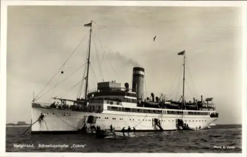Ak Nordseeinsel Helgoland, Schnelldampfer Cobra