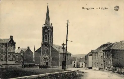 Ak Gougnies Wallonien Hennegau, Kirche