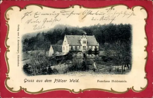 Passepartout Ak Edenkoben im Pfälzer Wald, Forsthaus Heldenstein