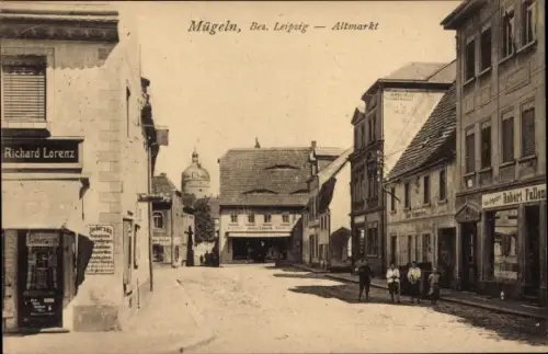 Ak Mügeln in Nordsachsen, Altmarkt, Geschäft