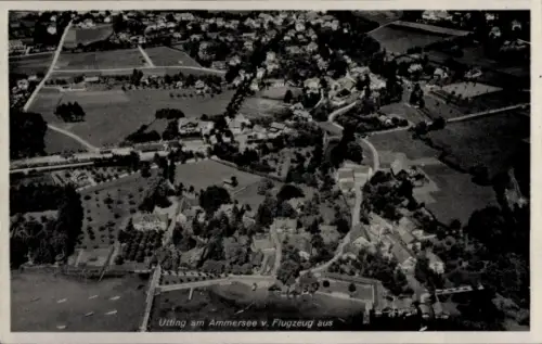 Ak Utting am Ammersee Oberbayern, Luftaufnahme von Utting am Ammersee