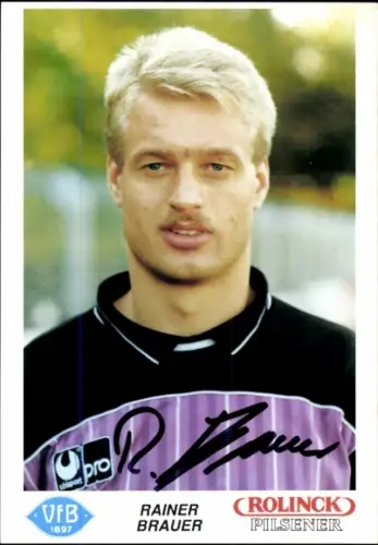 Autogrammkarte Fußballer Rainer Brauer, VfB Oldenburg, Autogramm