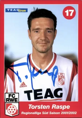 Autogrammkarte Fußballer Torsten Raspe, FC Rot-Weiß Erfurt, Autogramm