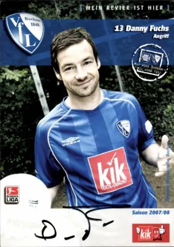 Autogrammkarte Fußballer Danny Fuchs, VfL Bochum, Autogramm