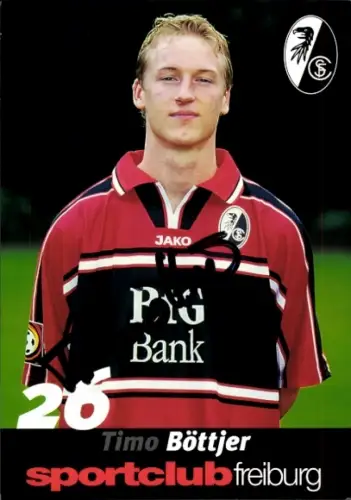 Autogrammkarte Fußballer Timo Böttjer, SC Freiburg, Autogramm