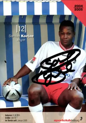 Autogrammkarte Fußballer Samuel Koejoe, SC Freiburg, Autogramm