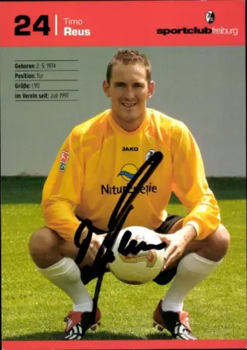 Autogrammkarte Fußballer Timo Reus, SC Freiburg, Autogramm