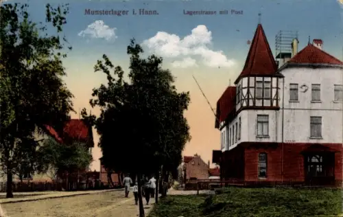 Ak Munster im Heidekreis, Truppenübungsplatz Munsterlager, Lagerstraße, Post