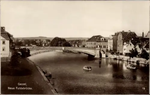 Ak Kassel in Hessen, Teilansicht, Neue Fuldabrücke