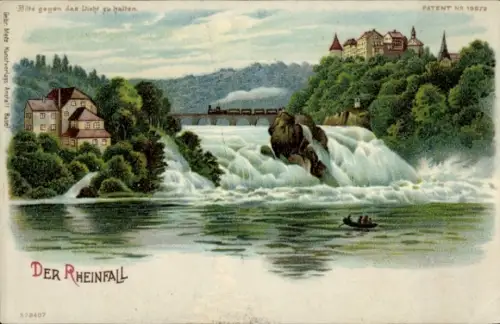 Halt gegen das Licht Litho Rheinfall Kanton Schaffhausen, Wasserfall