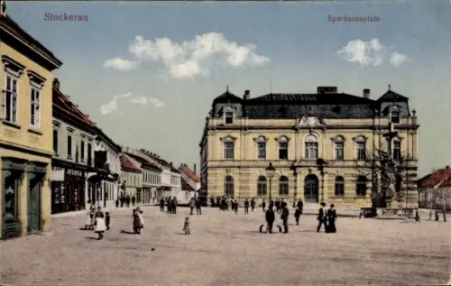 Ak Stockerau in Niederösterreich, Sparkassaplatz