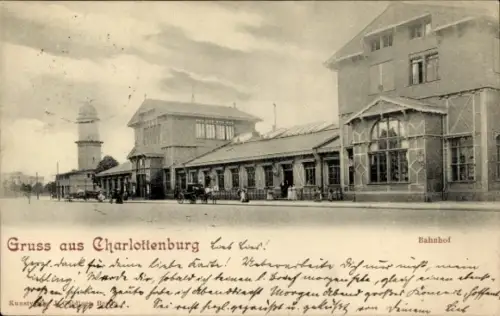 Ak Berlin Charlottenburg, Bahnhof Straßenseite