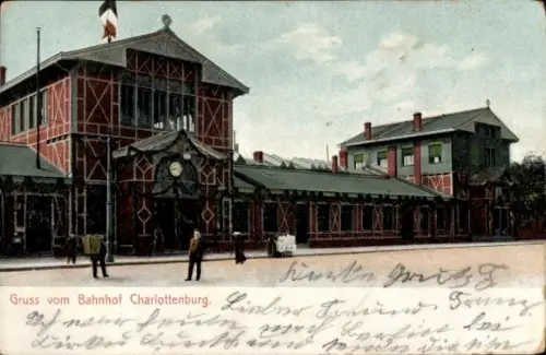 Ak Berlin Charlottenburg, Bahnhof, Straßenseite