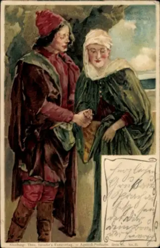 Künstler Litho Der Sturm, Miranda, Shakespeare