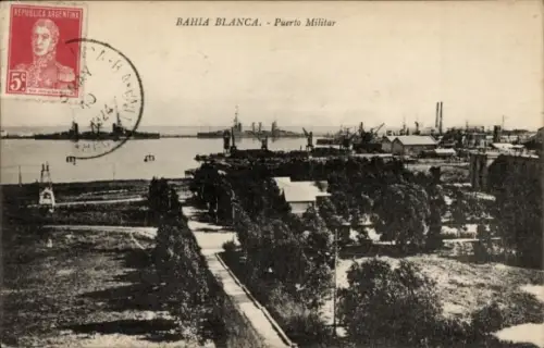 Ak Bahia Blanca Argentinien,  Puerto Militar, Hafenansicht, Republik Argentinien