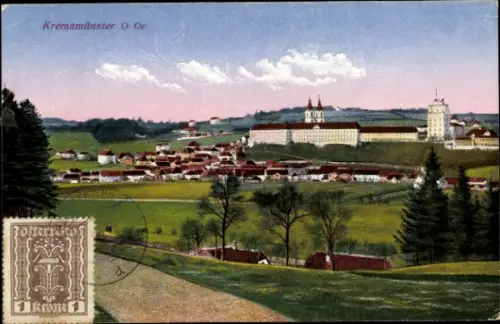 Ak Kremsmünster Oberösterreich, Panorama, Ort, Kloster