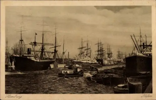 Ak Hamburg, Hafen, Dampfer