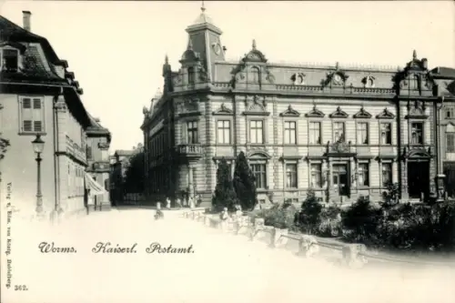 Ak Worms am Rhein,  Kaiserl. Postamt,  Architektur, Verlag Edm. von König, Heidelberg