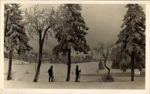 Foto Ak Geising Altenberg im Erzgebirge, Winteransicht, Skifahrer