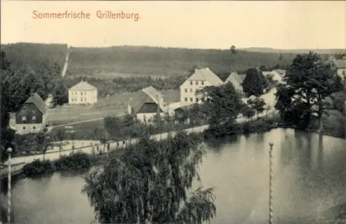 Ak Grillenburg Tharandt Sachsen, Sommerfrische  Landschaft, Häuser, Wasser, Bäume