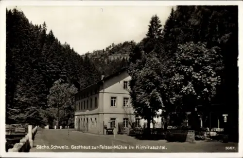 Ak Kirnitzschthal Sebnitz Böhmische Schweiz, Gasthof zur Felsenmühle