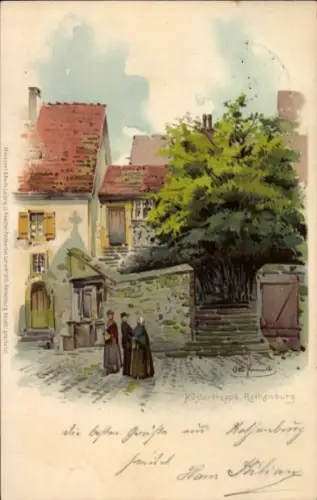 Künstler Ak Rothenburg o. T., Küstertreppe