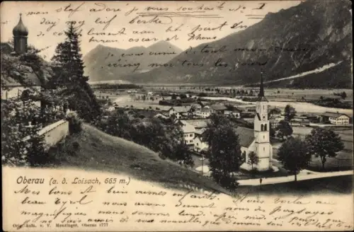 Ak Oberau an der Loisach Oberbayern, Gesamtansicht