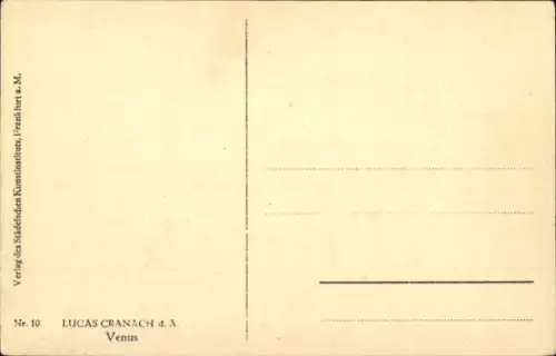 Künstler Ak Cranach, L., Venus, Frauenakt