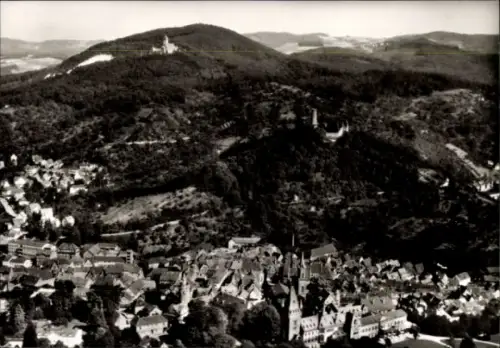 Ak Weinheim an der Bergstraße Baden, Burgruine Windeck, Fliegeraufnahme